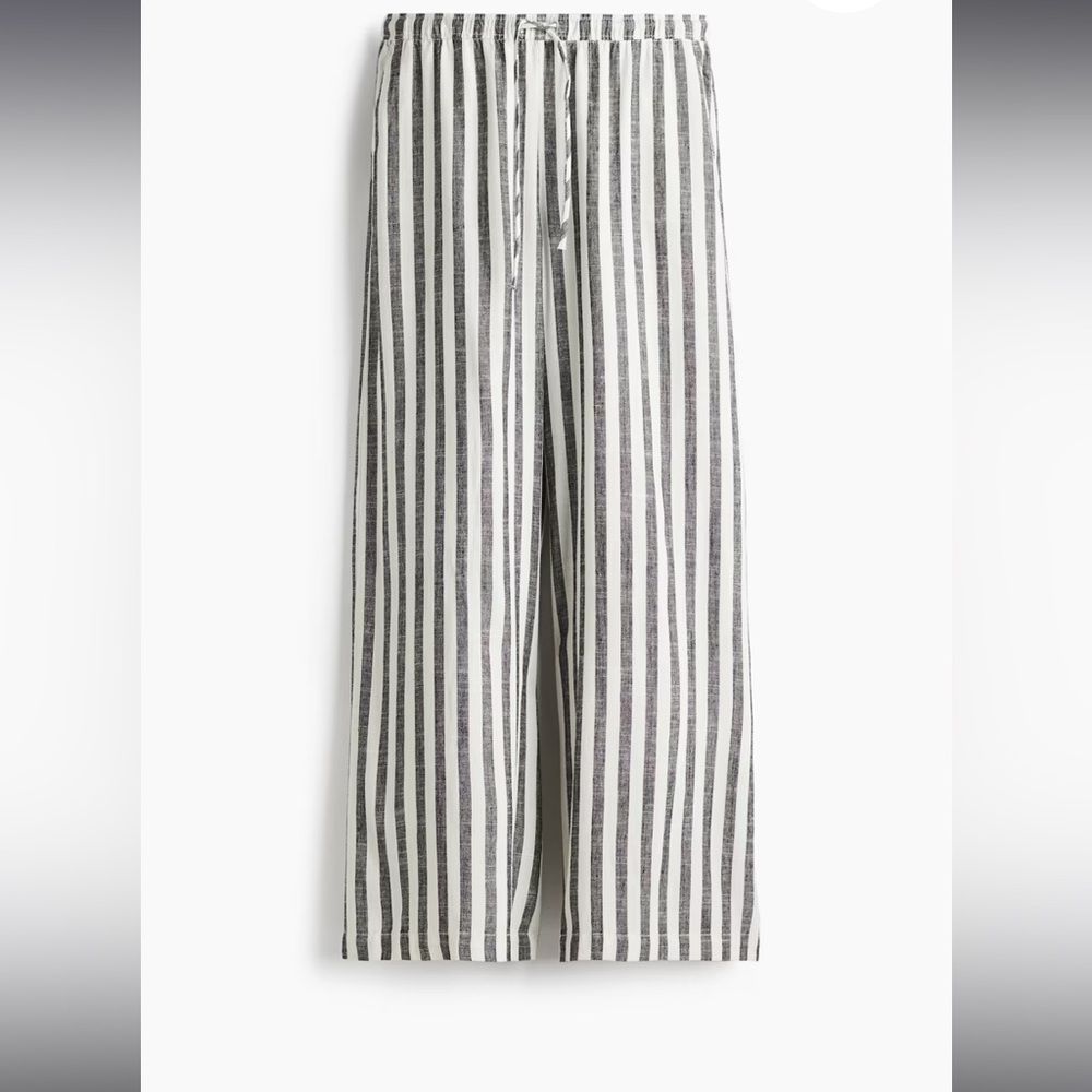 H&M Divided Monochrome Striped Wide Leg Pants size Large